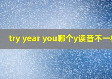 try year you哪个y读音不一样